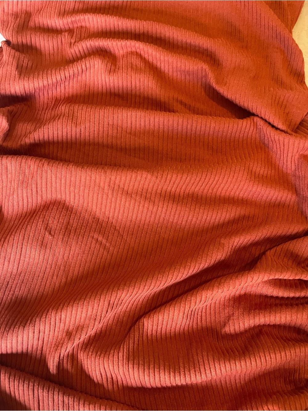 Rust Ribbed Long-Sleeve Ruched Bodycon Dress - Picture 10 of 10